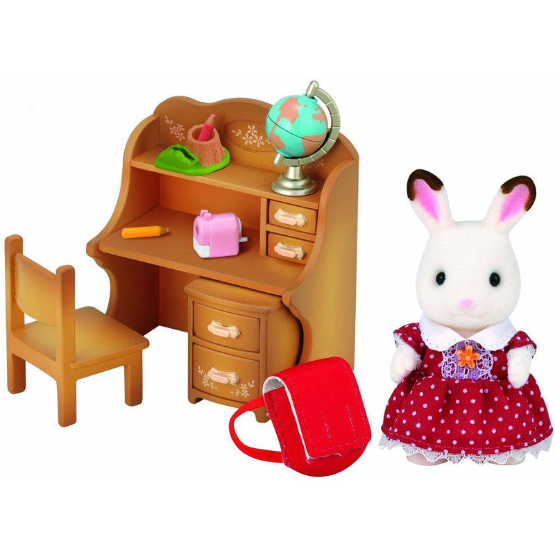 Fille lapin +bureau Sylvanian