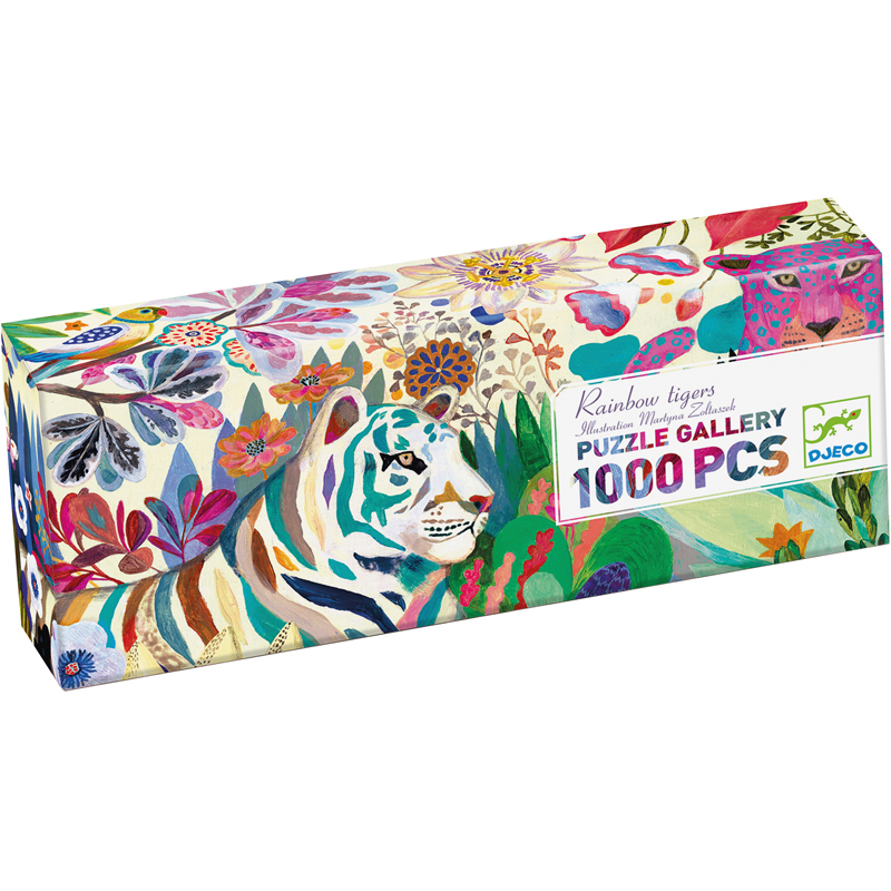 Puzzle 1000 pièces rainbow tigers