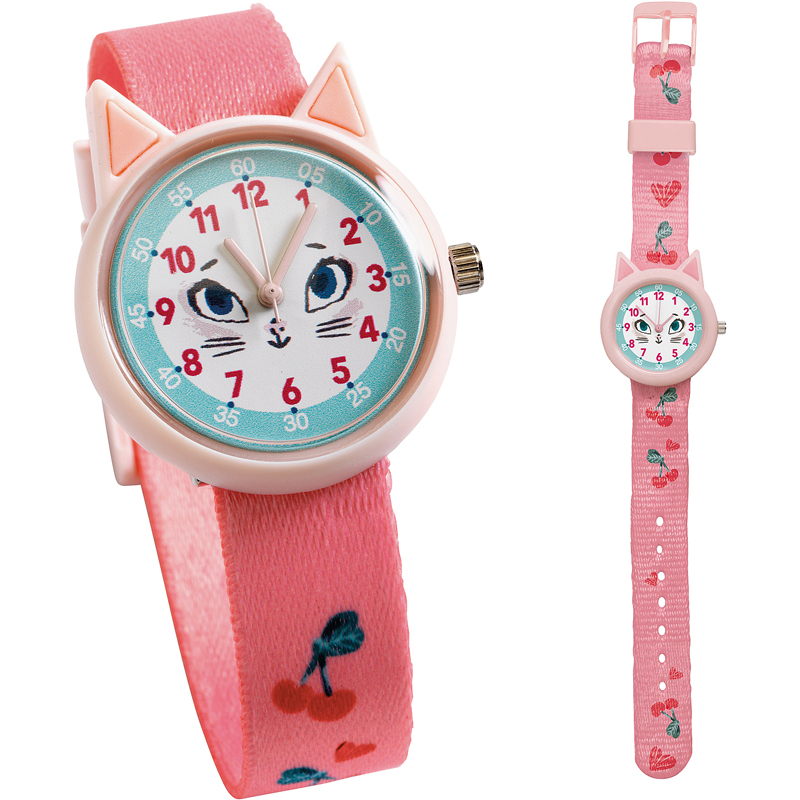 Montre chat rose