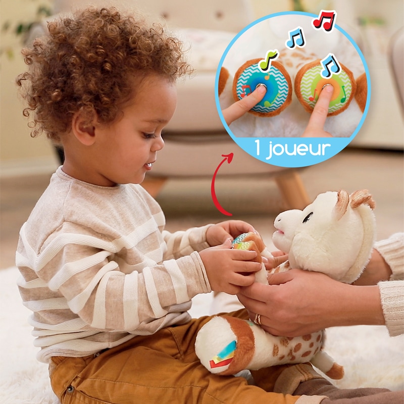 Peluche 27 cm touch musical Sophie