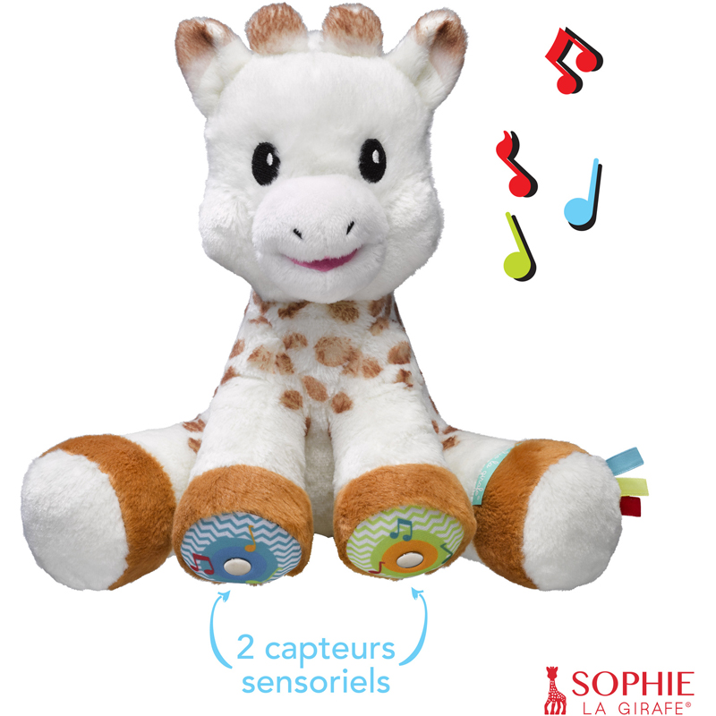 Peluche 27 cm touch musical Sophie