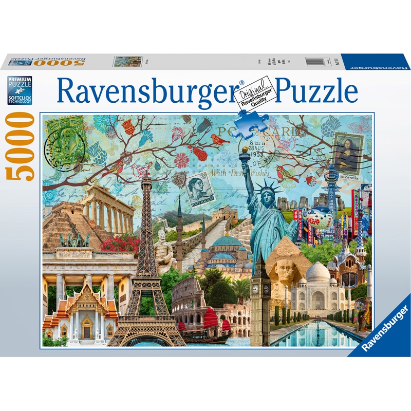 Puzzle 5000 pièces carte monuments