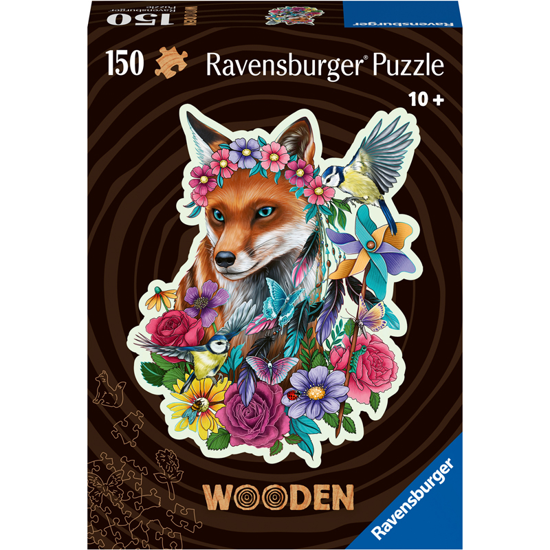 Puzzle 150 pièces bois renard colore