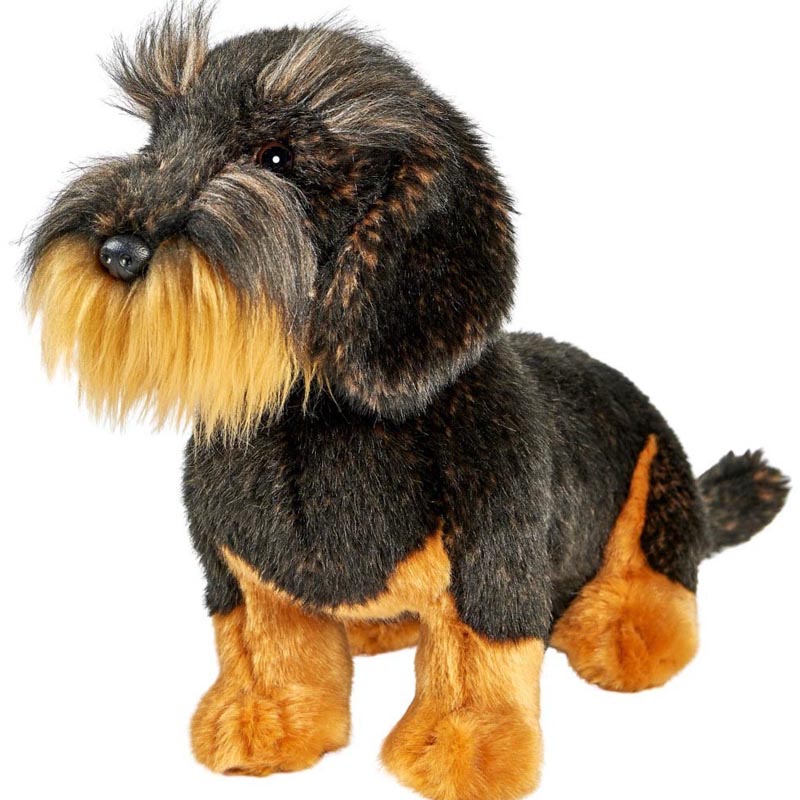 Peluche teckel assis 30 cm
