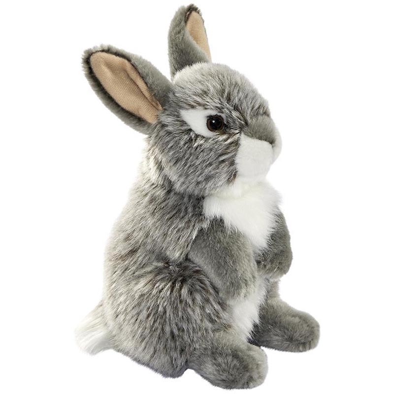 Peluche lapin gris 17 cm