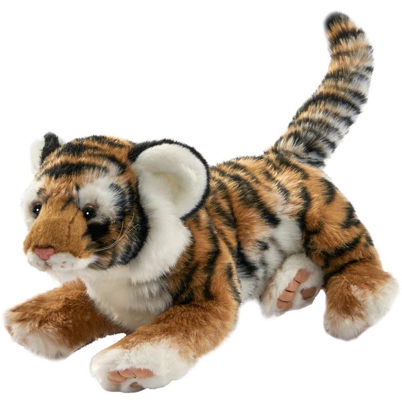Tigre brun couché 35 cm