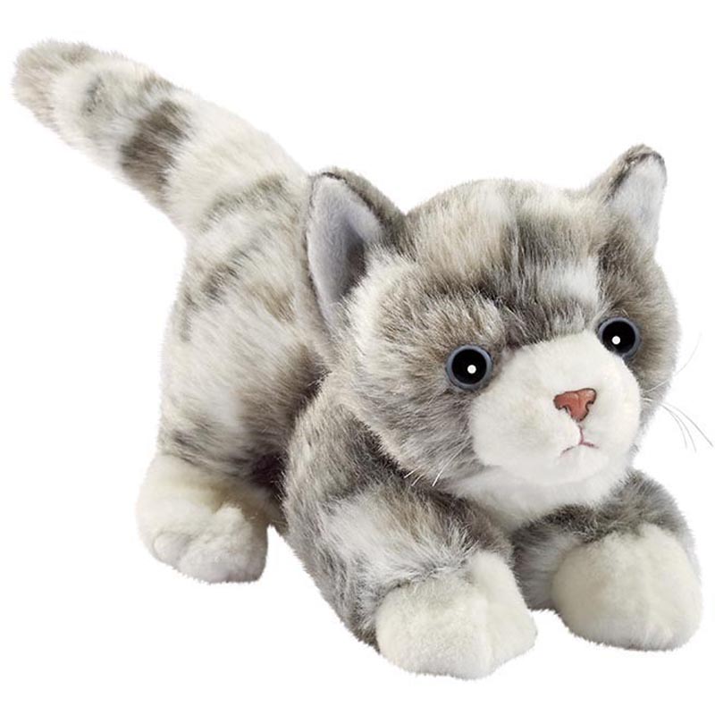 Peluche chaton gris 20 cm