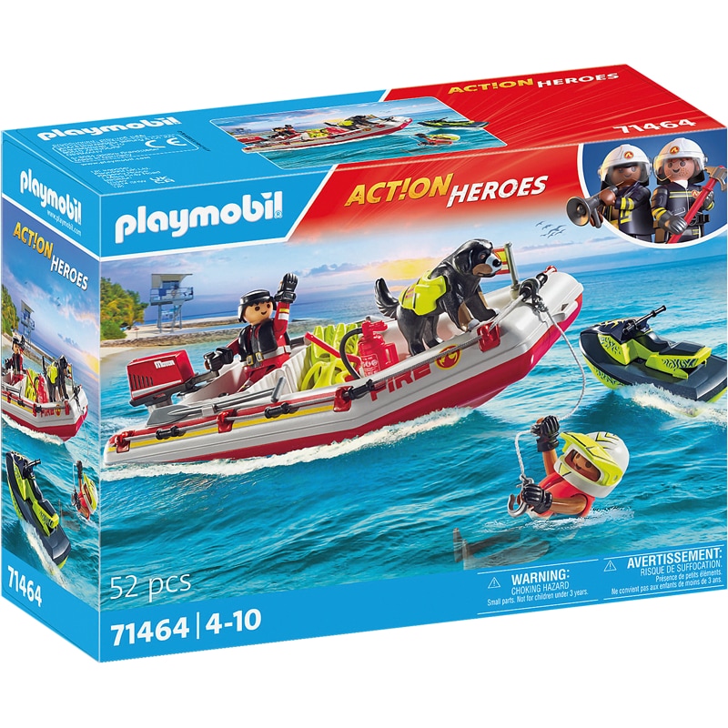 Playmobil 71464 - Bateau pompier +scooter d mers
