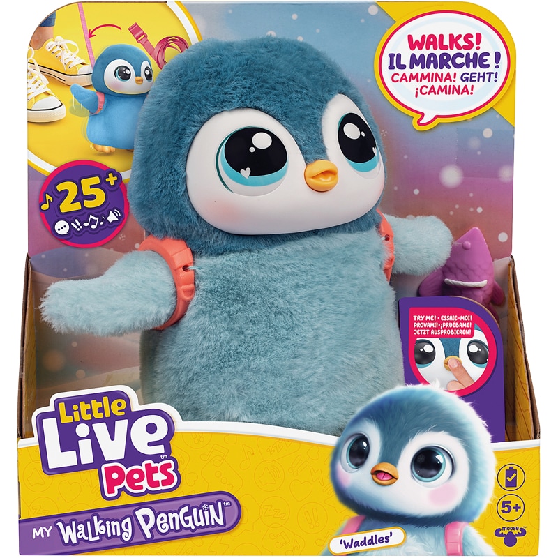 Peluche 20 cm pingouin live pets