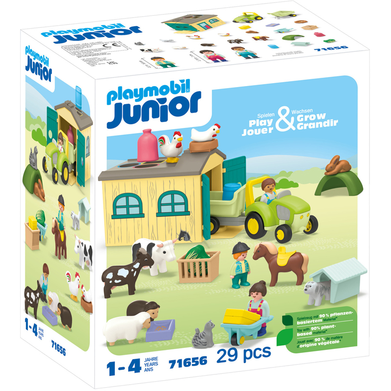 Playmobil Junior 71656 - Ferme + tracteur +animx
