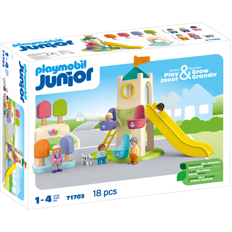 Playmobil Junior 71703 - Aire de jeux +toboggan