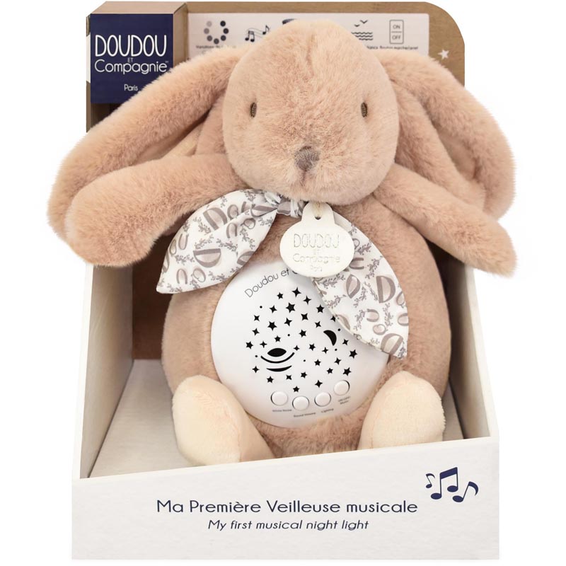Peluche lapin veilleuse beige