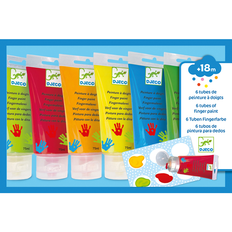 6 tubes peintures doigts