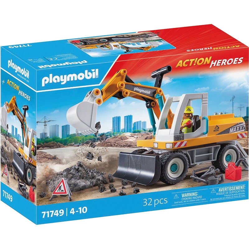 Playmobil Action Heroes 71749 - Pelleteuse mecaniq + ouvrier