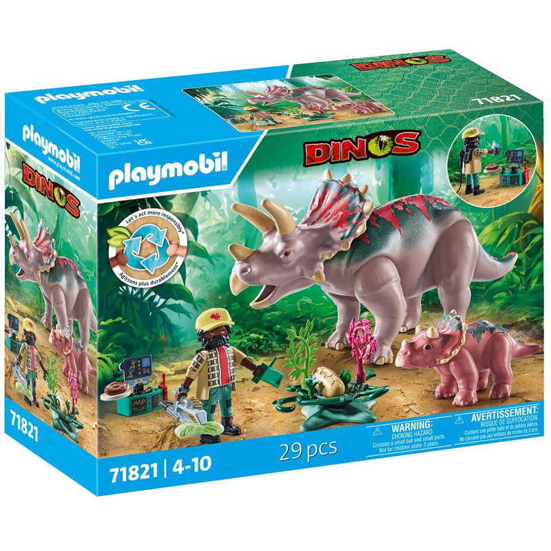 Playmobil Dinos 71821 - Triceratops +bebe et exploratr