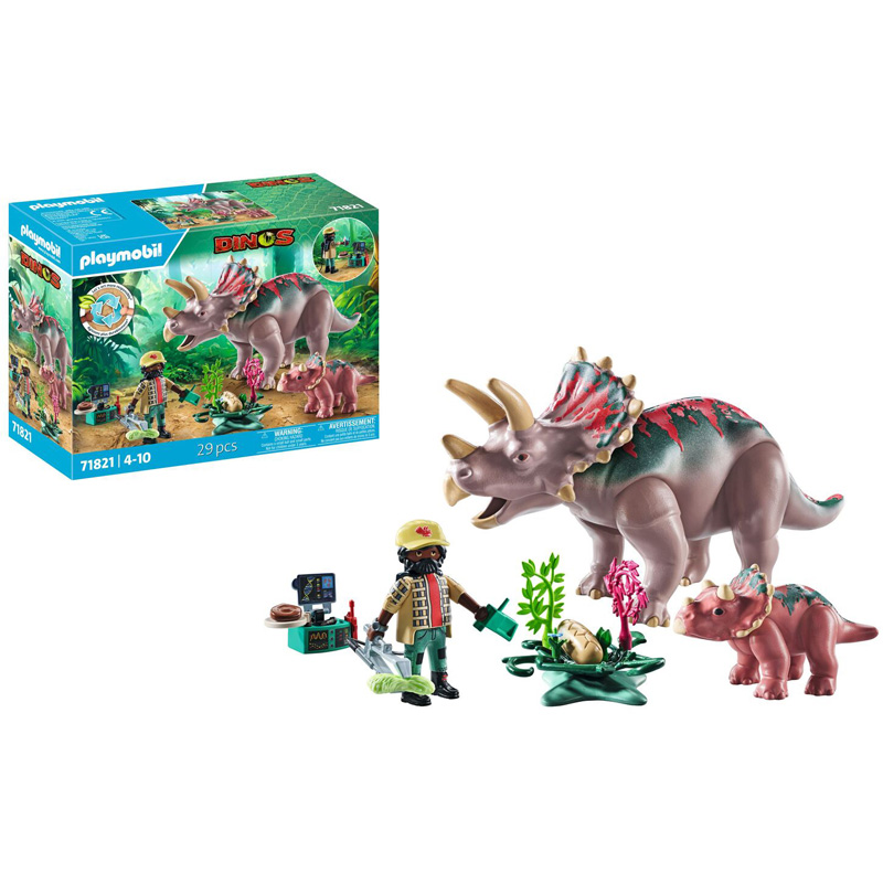 Playmobil Dinos 71821 - Triceratops +bebe et exploratr