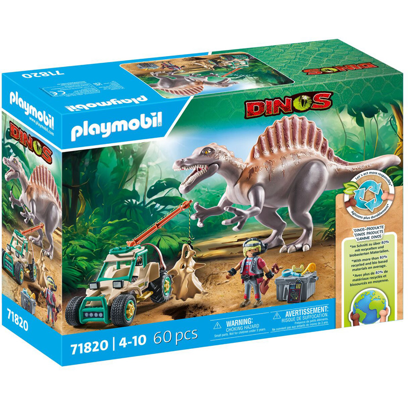 Playmobil Dinos 71820 - Spinosaure cherchr +veh à grue