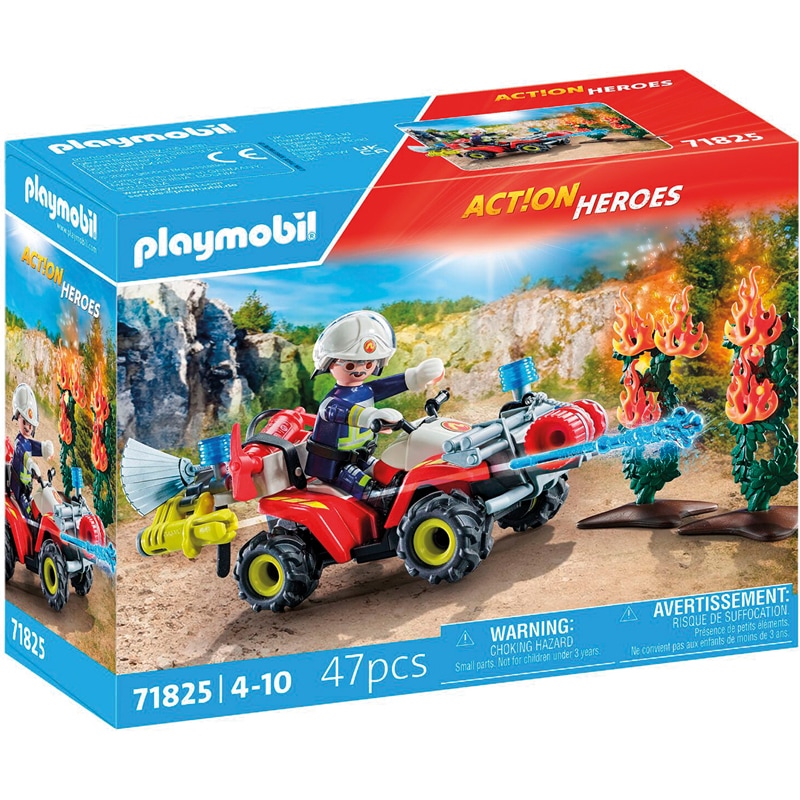 Playmobil Action Heroes 71825 - Quad pompier +arbuste enflamme