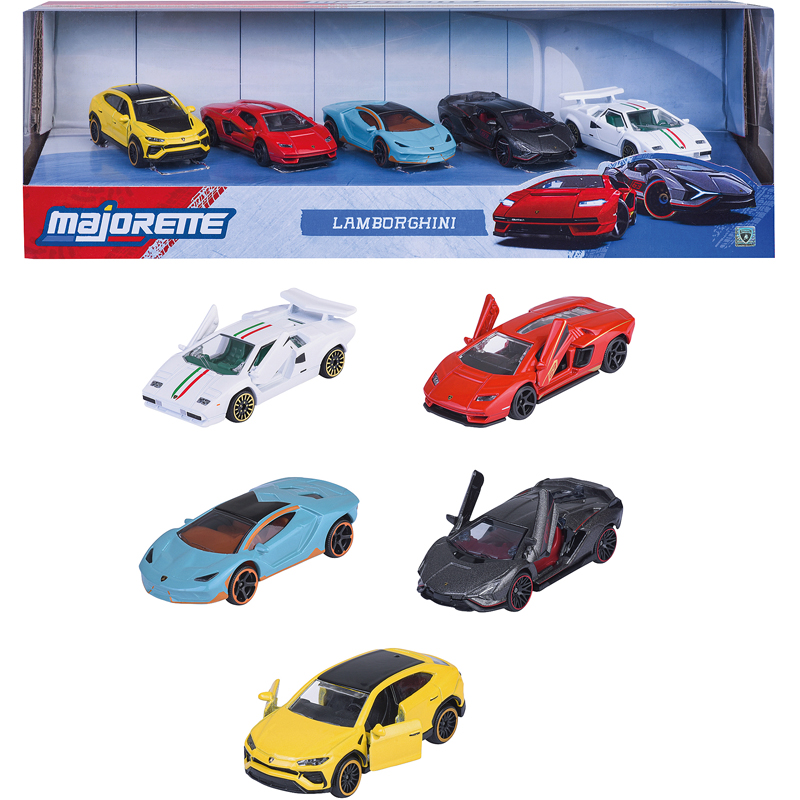 Pack 5 véhicule 1/64 majo lambo