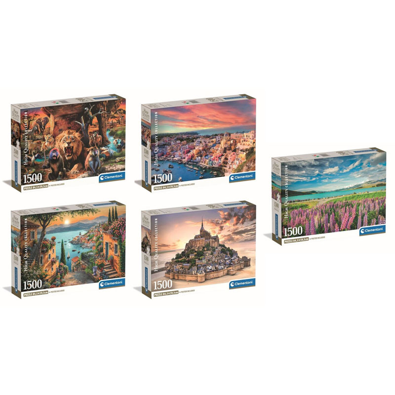 Puzzle 1500 pièces compact assorti