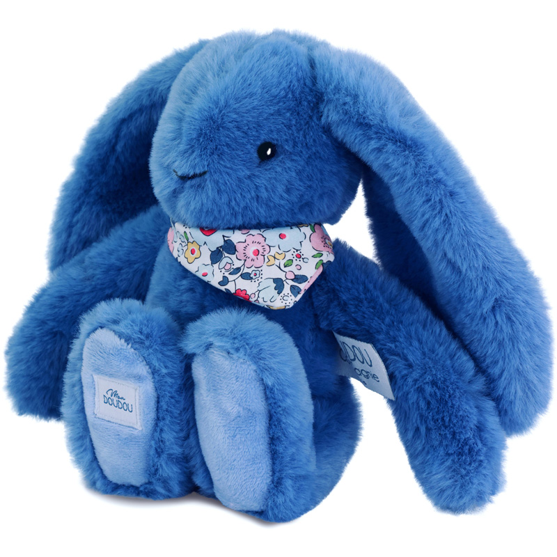 Peluche 25 cm lapin bleu