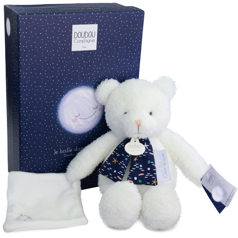 Peluche 30 cm ours clair lune