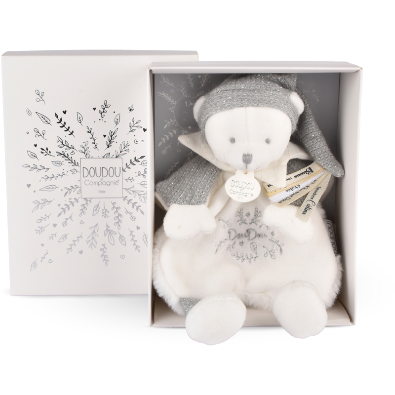 Doudou cape ours argent