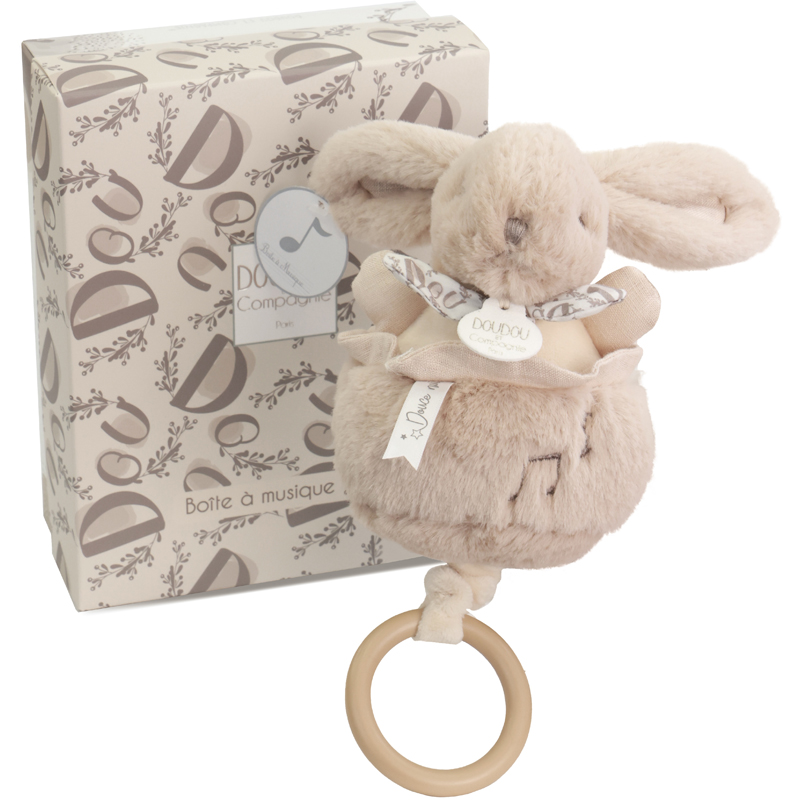 Boîte musique lapin beige