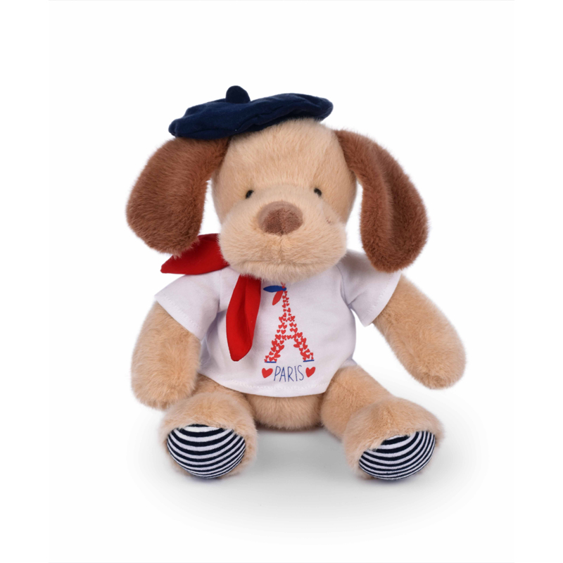 Peluche 28 cm chien eiffel