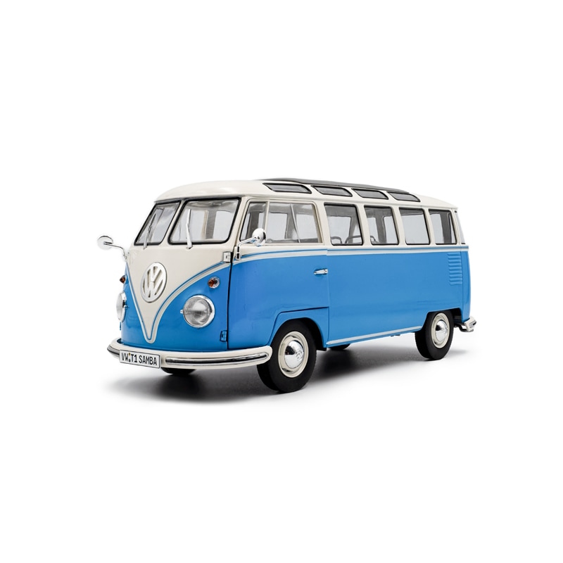 Volkswagen 1/18 t1 samba bleu 1962