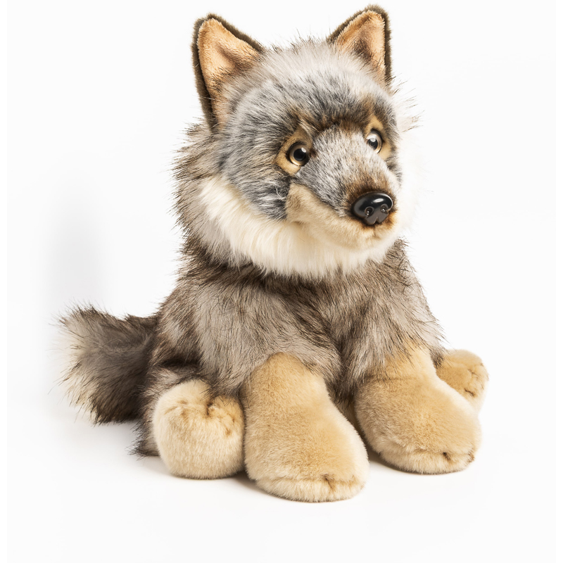 Peluche 30 cm loup assis