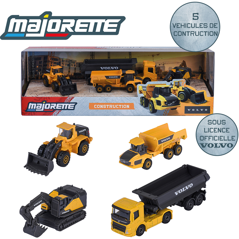 Pack 5 véhicule 1/64 majo btp volvo