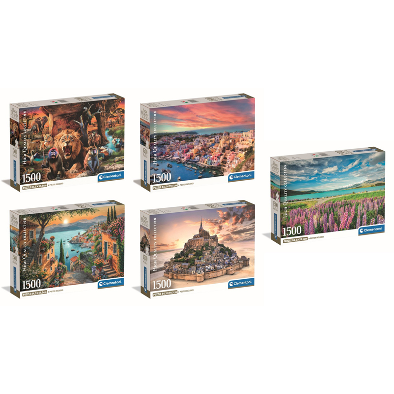 Puzzle 1500 pièces compact assorti