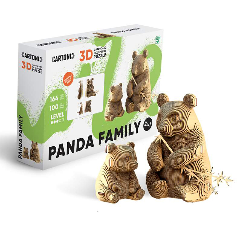 Puzzle 3d 164 pièces famille panda