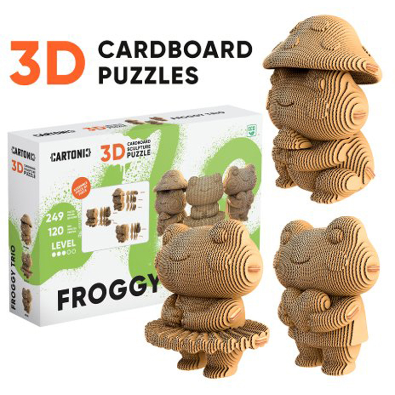 Puzzle 3d trio grenouille