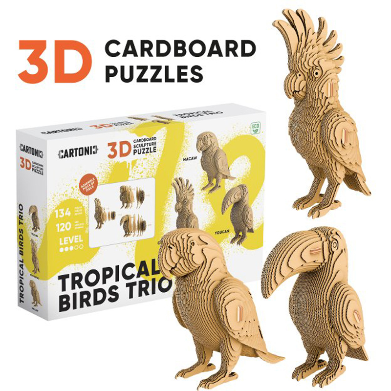 Puzzle 3d trio oiseaux
