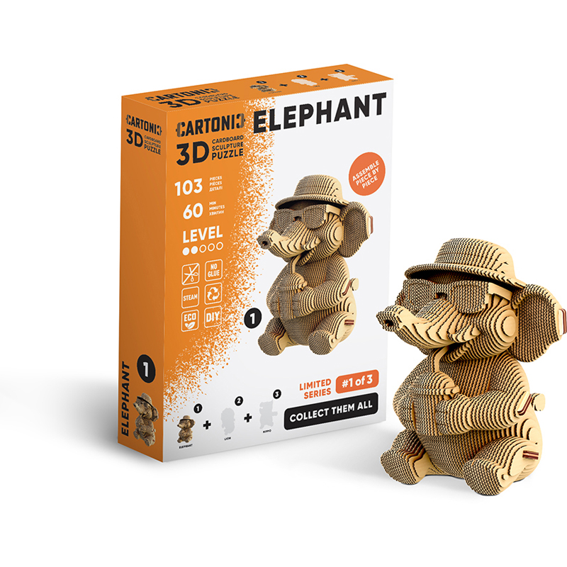Puzzle 3d 103 pièces éléphant