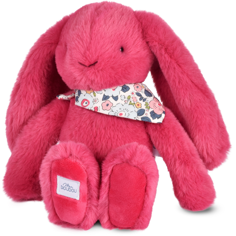 Peluche 25 cm lapin fuchsia