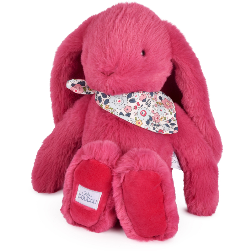 Peluche 35 cm lapin fuchsia