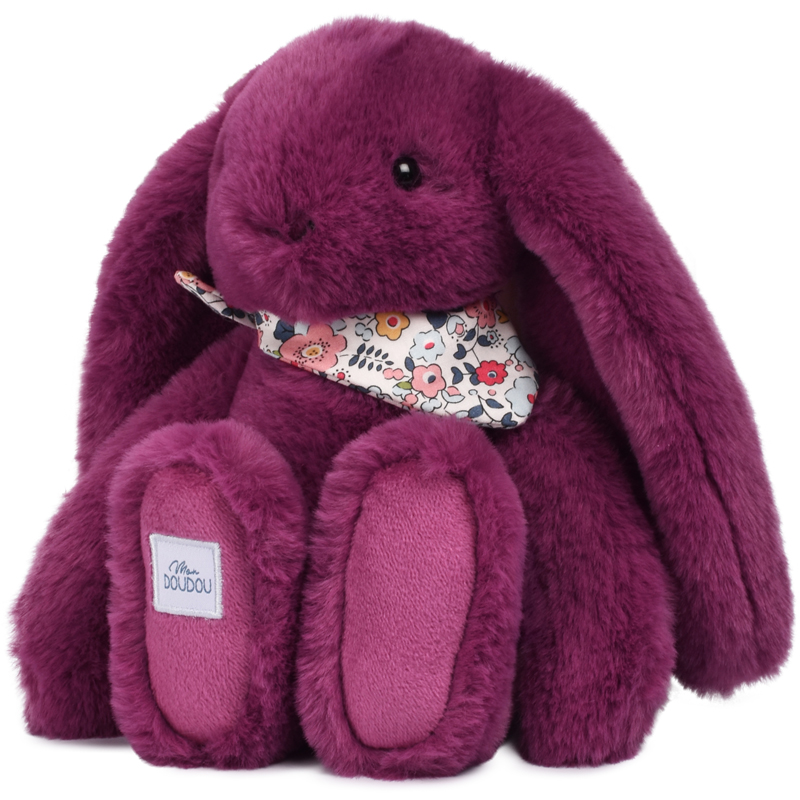 Peluche 25 cm lapin prune