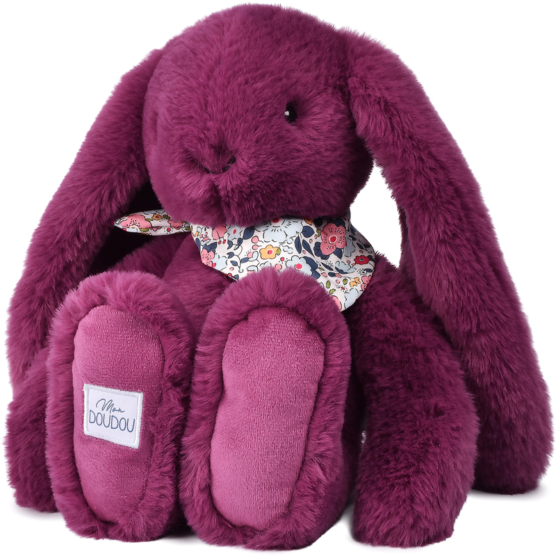 Peluche 35 cm lapin prune